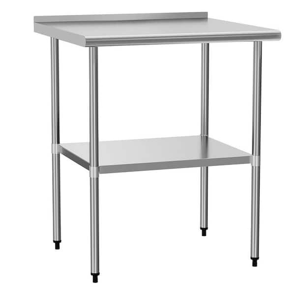 Adrinfly 30 in. x 36 in. Stainless Steel Kitchen Prep Table with 2-Adjustable Undershelves for Commercial Kitchen,Outdoor,Garage