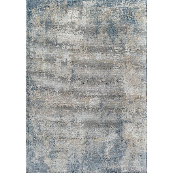 Rugs America Milford Hill Castle Stone Blue 2 ft. X 8 ft. Area Rug