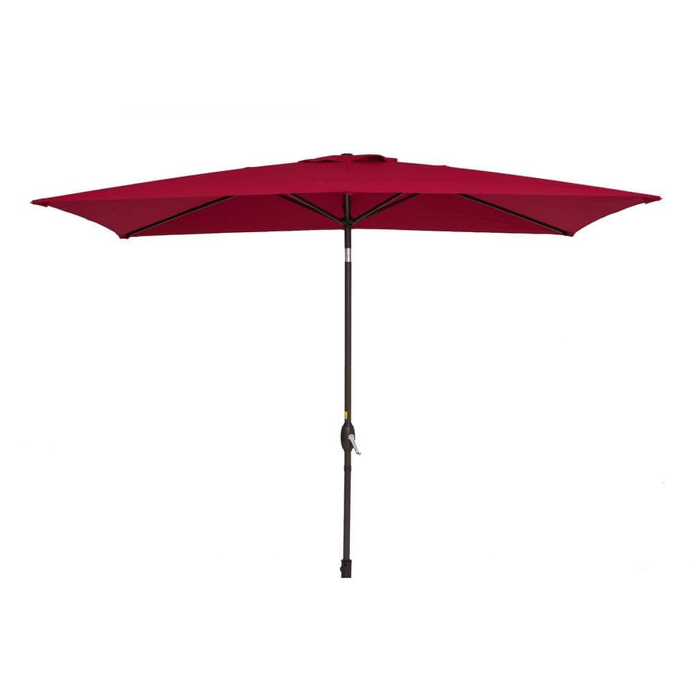 10 ft.x 7 ft. Rectangle Solution-Dyed Fabric Aluminum Market Patio Umbrella