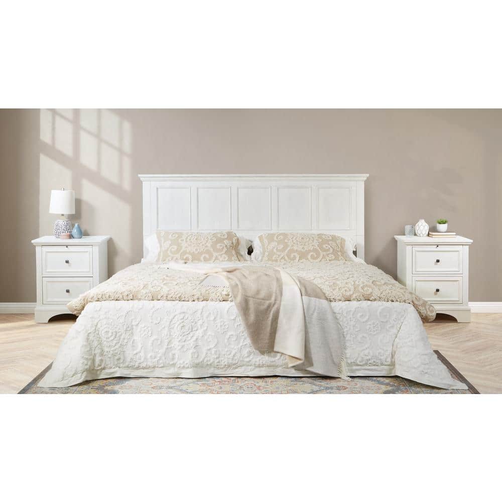 Rustic White King 3-Piece Farmhouse Bedroom Set