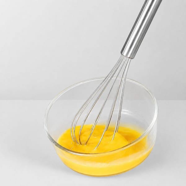 Stainless Steel Whisk Set Hand Blender Rotary Kitchen Wire Whisks Multi-Purpose Cooking Tool 3-Pack, Silver
