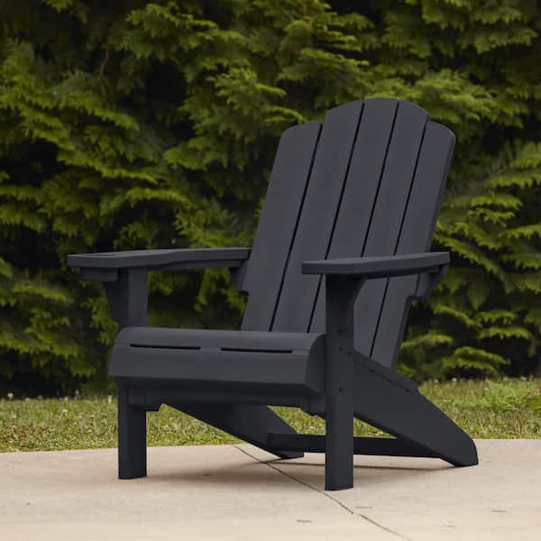 Keter Kiawah Resin Plastic Graphite Adirondack Chair 263606 - The