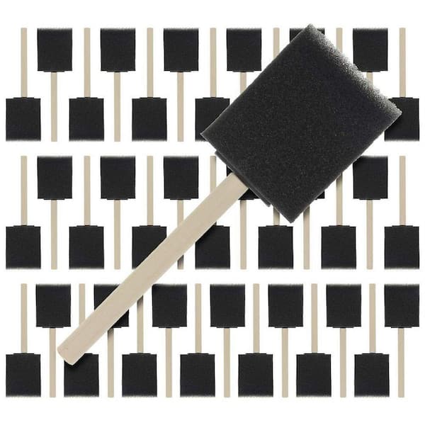 2 in. Flat, Paint Brush Set Foam Paint Brushes with Wood Handle (40-Pack)
