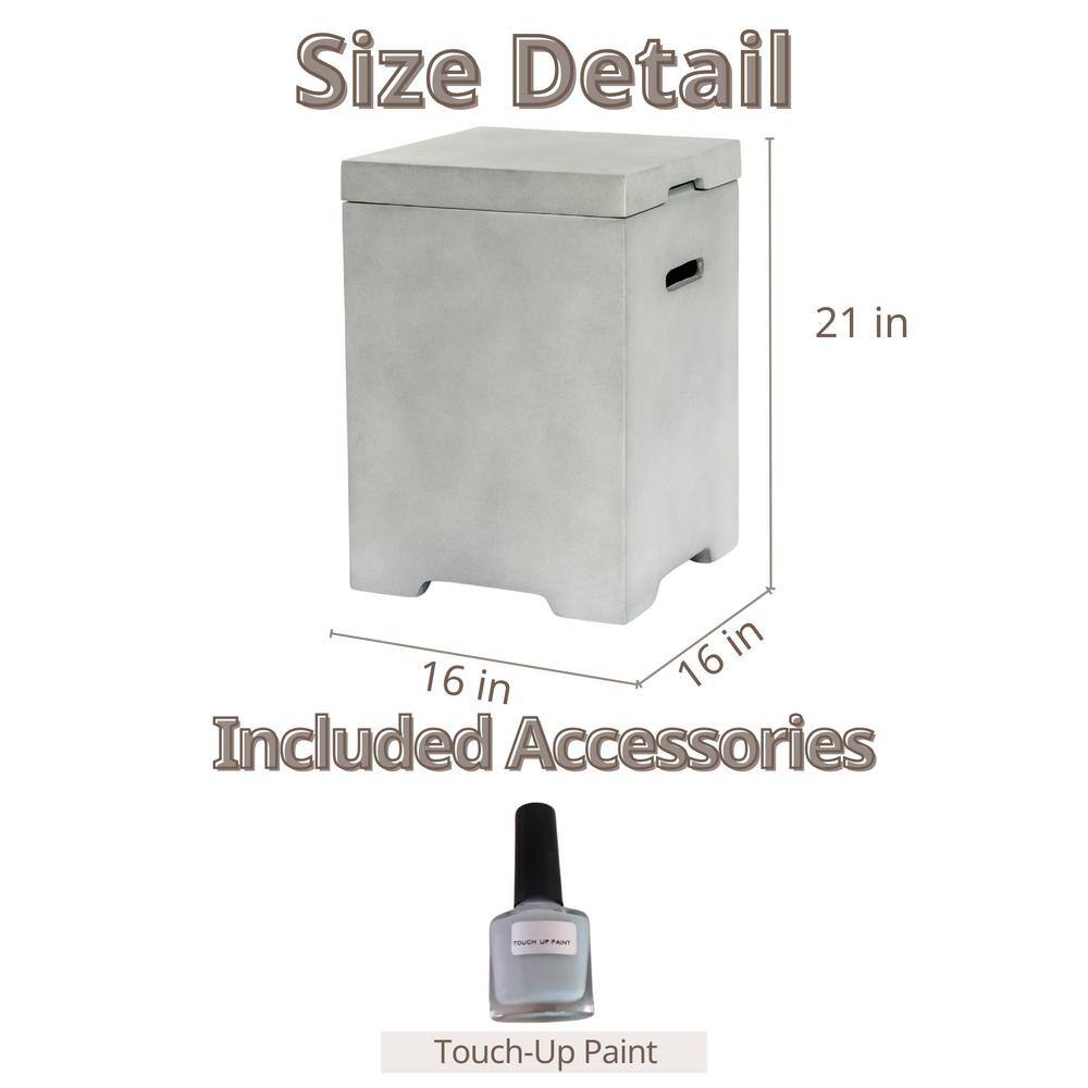 Light Gray Composite Propane Tank Cover Table with Side Handles