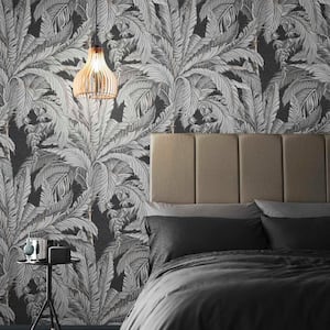 Daintree Palm Sterling Grey Removable Wallpaper Sample