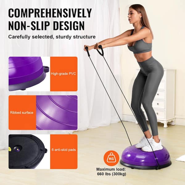 SKYSHALO Half Exercise Ball Trainer, 23 in. Balance Ball