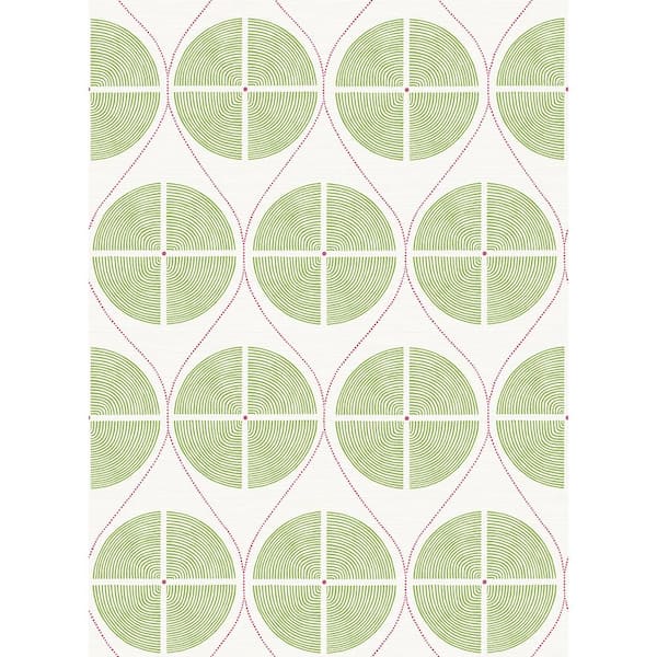 A-Street Prints Luminary Green Ogee Green Wallpaper Sample
