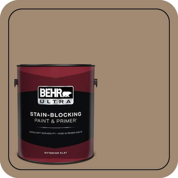 BEHR ULTRA 1 gal. #700D-5 Toffee Crunch Flat Exterior Paint & Primer