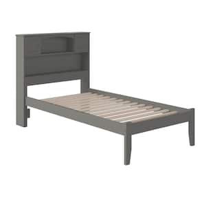 Newport Twin XL Platform Bed with Open Foot Board in Grey
