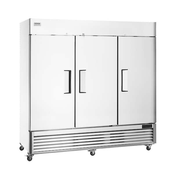 Commercial Freezer 60.42 Cu. Ft Reach In 82.5 in. W Upright Freezer 3 Doors Auto-Defrost Stainless Steel 4 Wheels