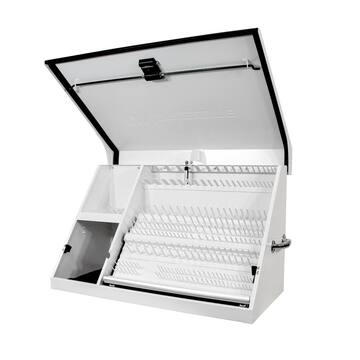 37 in. W x 18 in. D Portable White Triangle Top Tool Chest for Sockets, Wrenches and Screwdrivers