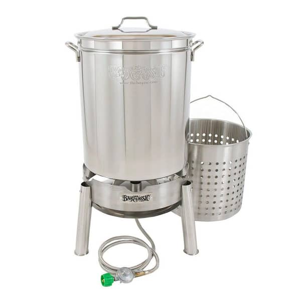 BAYOU CLASSIC 62 qt. (10-Piece) Stainless Steel Boil and Steam Kit with Seafood Set