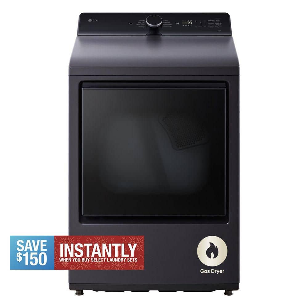 7.3 cu. ft. Vented SMART Gas Dryer in Matte Black with EasyLoad Door and Sensor Dry Technology