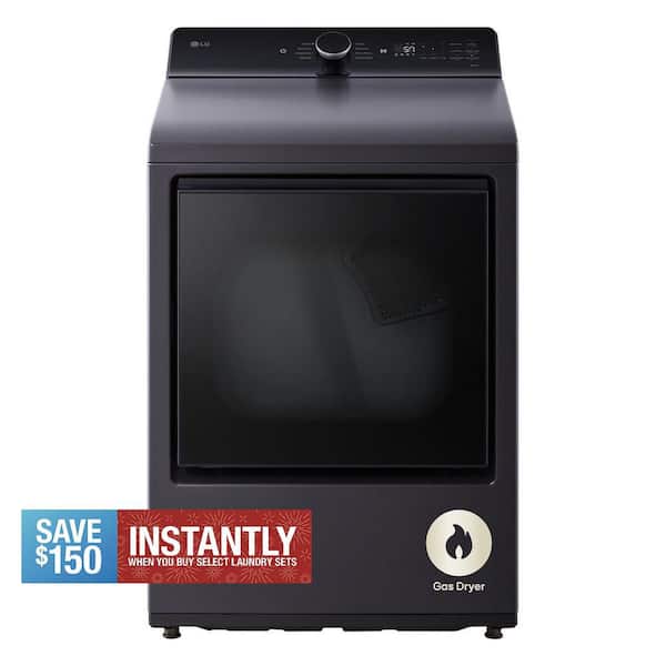 7.3 cu. ft. Vented SMART Gas Dryer in Matte Black with EasyLoad Door and Sensor Dry Technology
