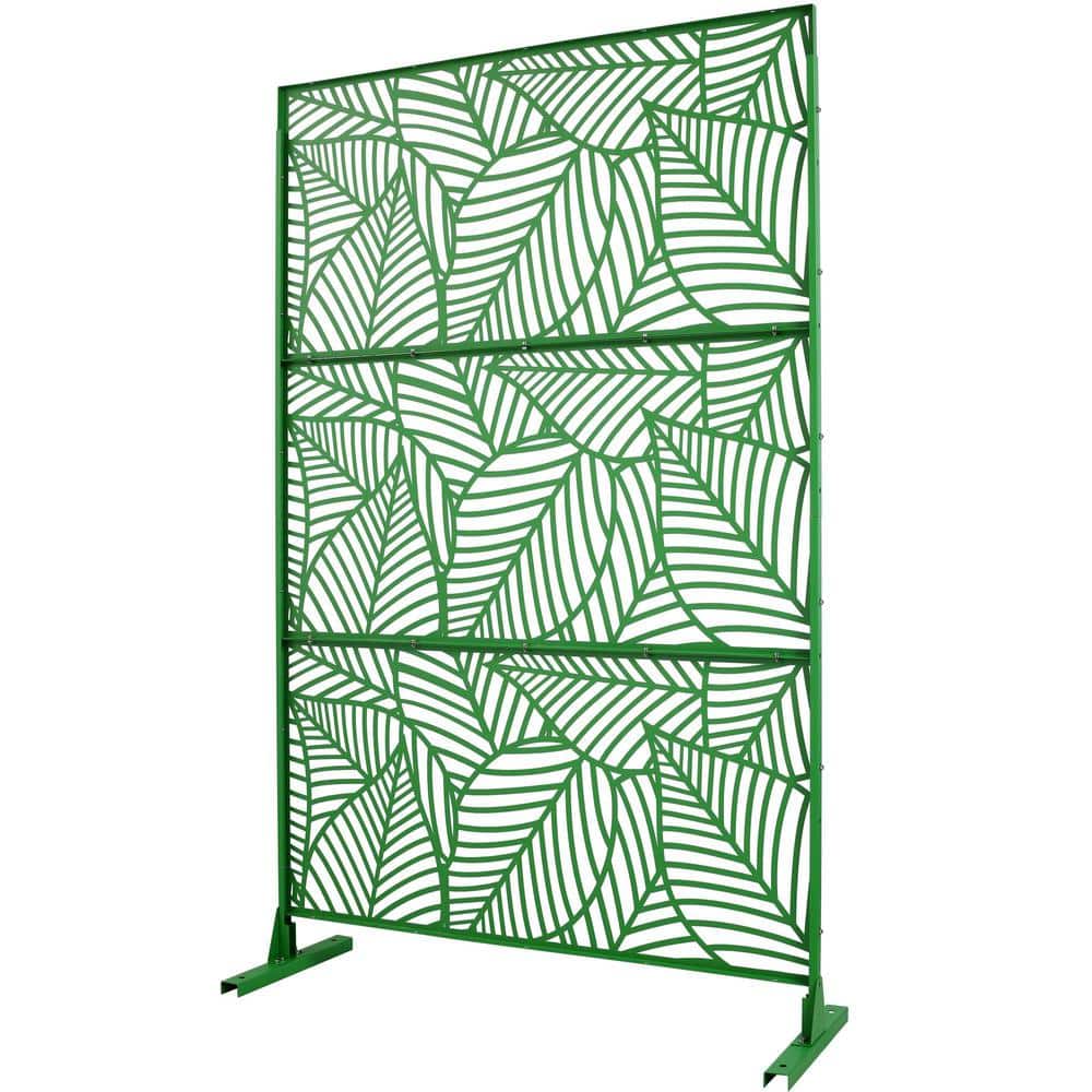 76 in. H x 48 in. W Steel Garden Fence Freestanding Outdoor Privacy Screen in Green price history on PriceWatchPro
