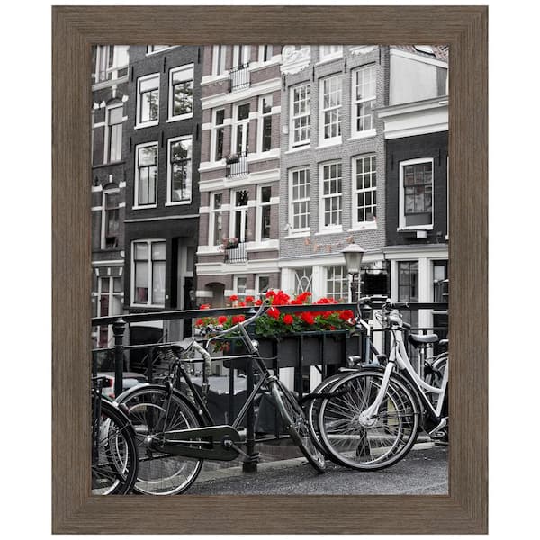 Amanti Art Hardwood Mocha Narrow Wood Picture Frame Opening Size 16 x 20 in.