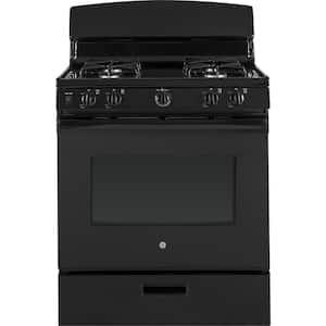 30 in. 4.8 cu. ft. Freestanding Gas Range in Black