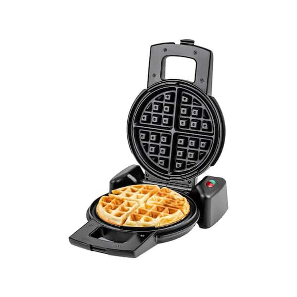 OVENTE 1000-Watt Single Waffle Silver Belgian Waffle Maker