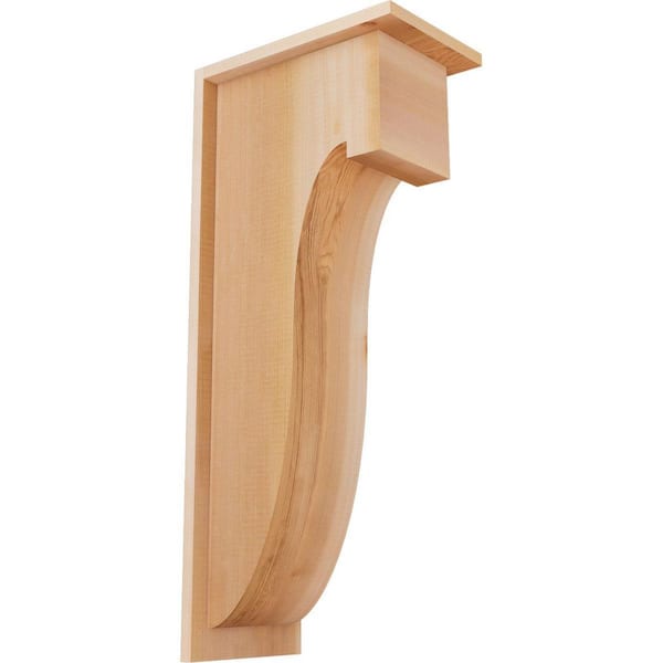 Ekena Millwork 7-1/2 in. x 12 in. x 28 in. Western Red Cedar Del Monte Smooth Corbel with Backplate