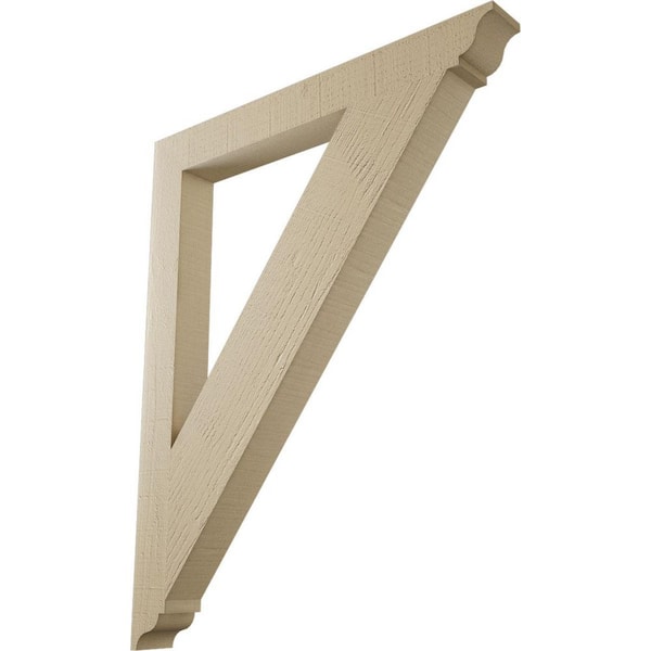 Ekena Millwork 3.5 in. x 40 in. x 32 in. Traditional Traditional Rough Cedar Woodgrain Timberthane Polyurethane Bracket, Primed Tan