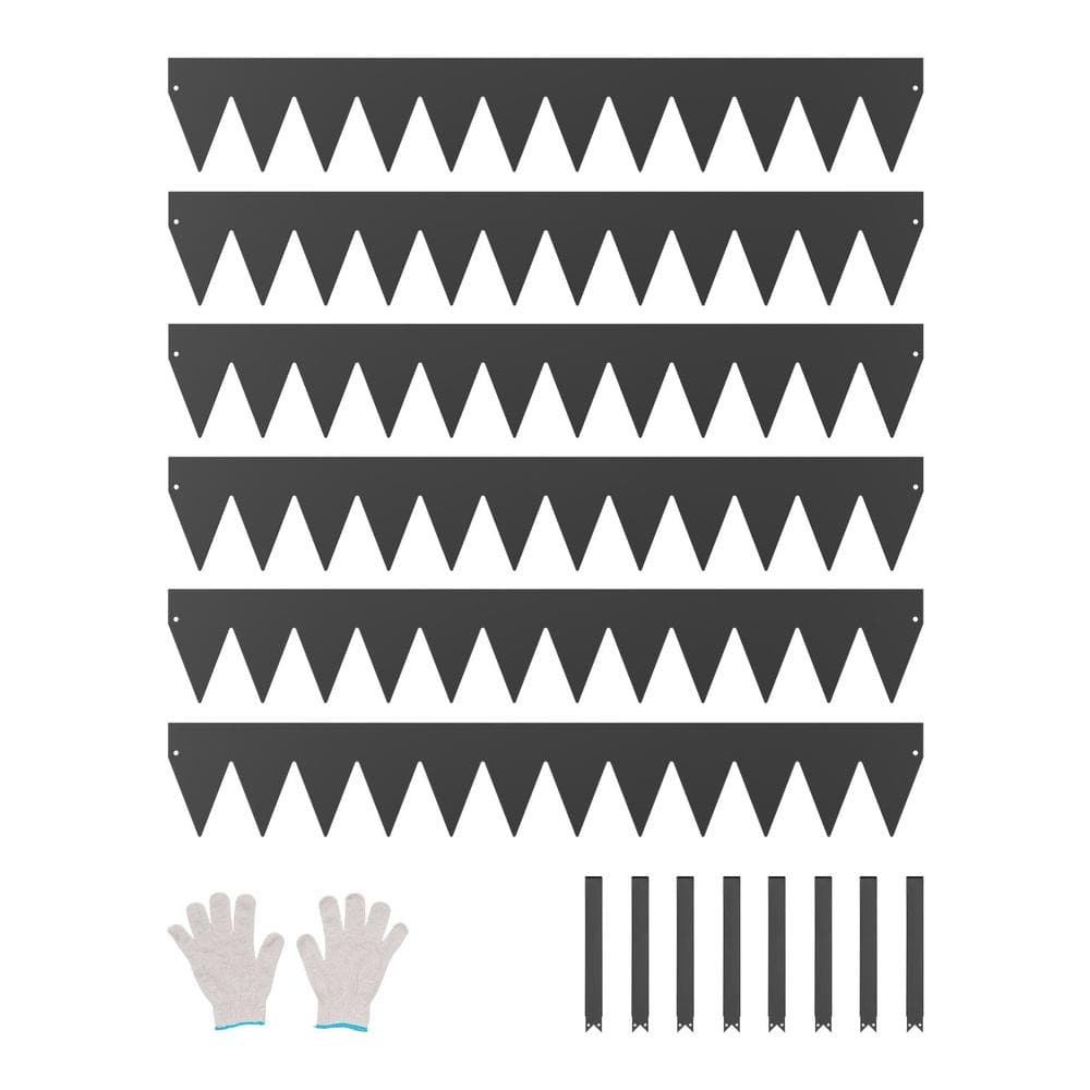 Steel Landscape Edging 6-Pack 40 x 6 in Rust-Resistant Bendable Garden Border 8 Clips 3.15 in Spikes Black price history on PriceWatchPro