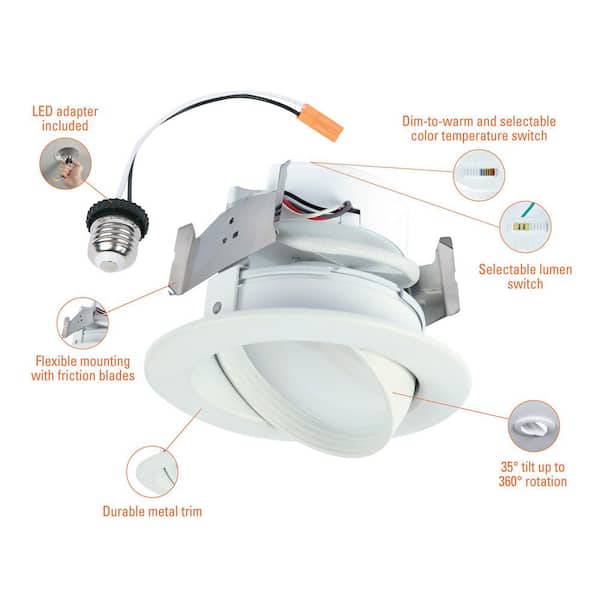 HALO RA 4 in. Integrated LED Recessed Light Trim, 600 Lumens