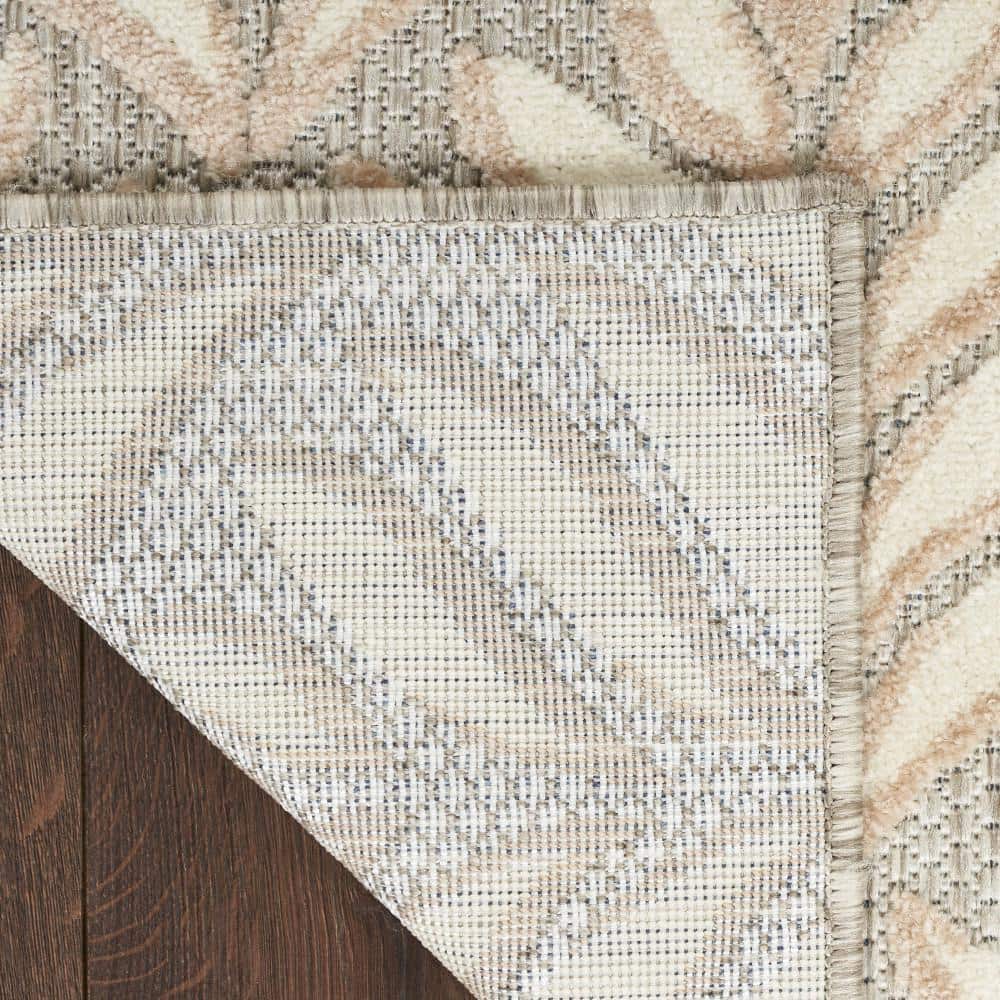 Silver Grey Tropical Palm 6' x 9' Flatwoven Synthetic Rug