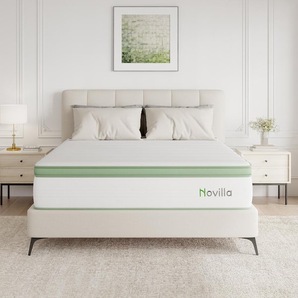 Novilla California King Medium Gel Memory Foam Hybrid Mattress 14 in ...