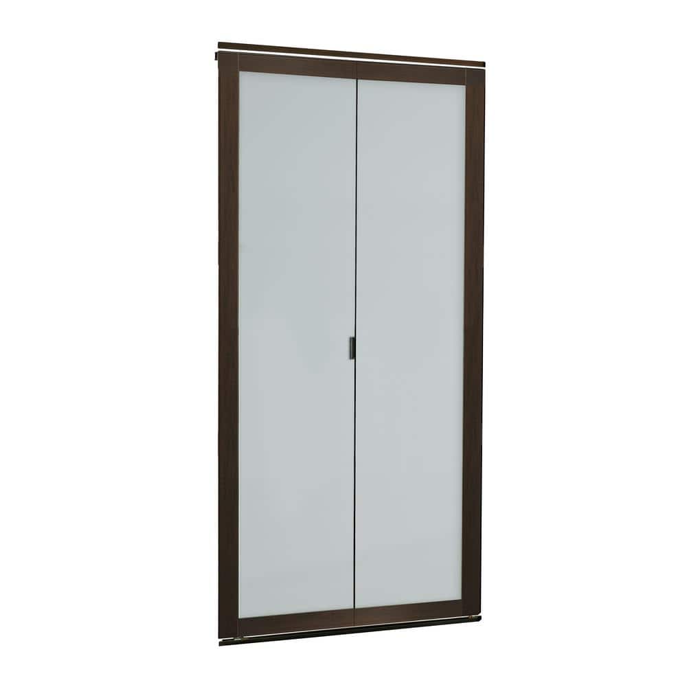 Mocha and White Frosted Glass Solid Core Bi-Fold Door