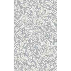 Blue Trailing Minimalist Leaves Tropical Printed Non-Woven Paper Non Pasted Textured Wallpaper 57 Sq. Ft.