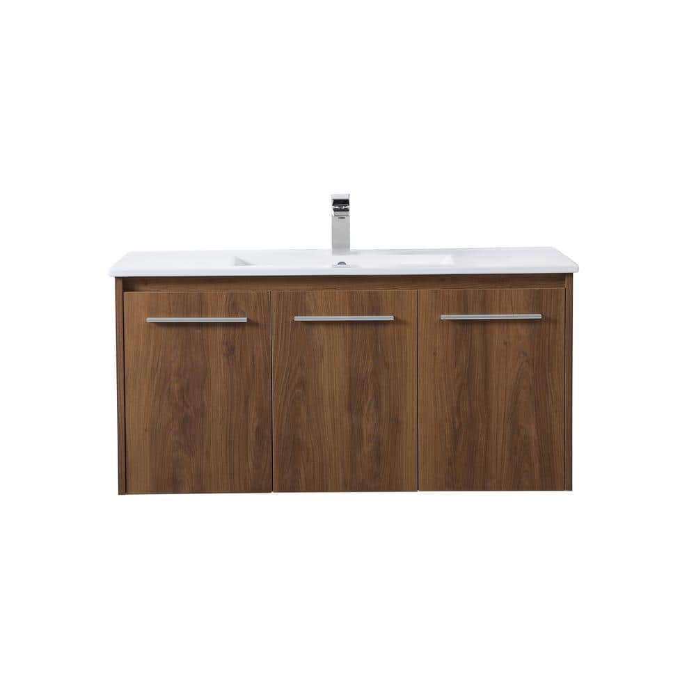 Simply Living 40 in. W x 18.31 in. D x 19.69 in. H Bath Vanity in Walnut Br