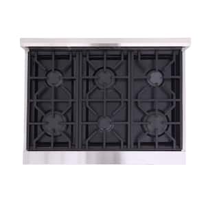 Entree Bundle 36 in. 5.5 cu. ft. Pro-Style Duel Fuel Range Convection Oven and Range Hood in Stainless Steel and Black