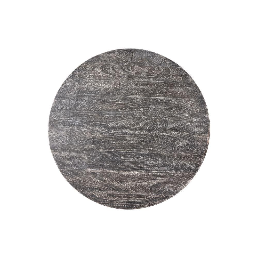 Arthur 36" Sandblasted Black Mango Wood Round Coffee Table