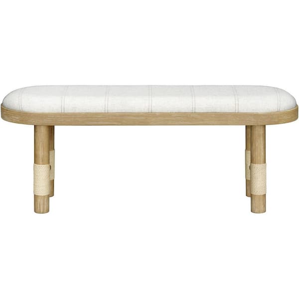 Becki Owens Esmarca Gray/Tan 47 in. Bedroom Bench Without Back with No Additional Features