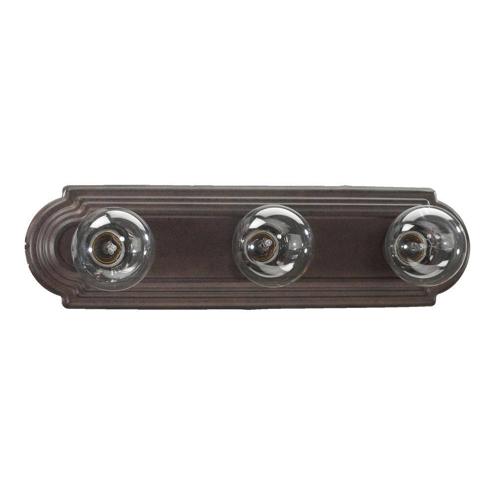 18 in. 3-Light Toasted Sienna Vanity Light with exposed bulbs price history on PriceWatchPro