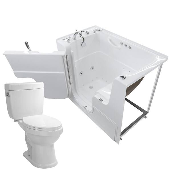 Zeebrasem defect bijtend Universal Tubs Nova Heated Wheelchair Accessible 53 in. Walk-In Whirlpool  and Air Bath Tub in White with 1.28 GPF Single Flush Toilet-HN2953WCALWD-65  - The Home Depot