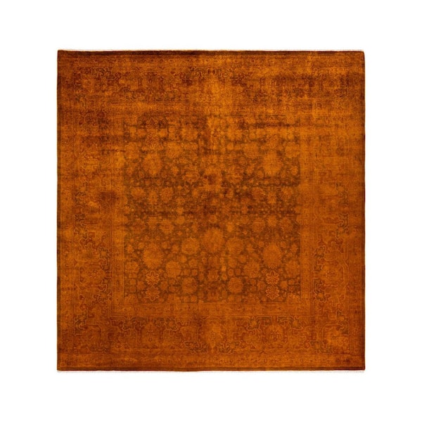 Overdyed Gold 8 ft. x 8 ft. Solid Wool Indoor Area Rug