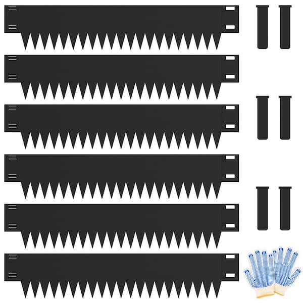 20 ft. x 10 in. Bendable Metal Garden Edging Borders with 6 Clips Edge for Landacaping Lawn Yard, Black