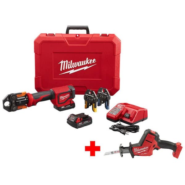 M18 18-Volt Lithium-Ion Cordless Short Throw Press Tool Kit w/ (3) Viega PureFlow Jaws & Free M18 Fuel Hackzall M18 18-Volt Lithium-Ion Cordless Short Throw Press Tool Kit w/ (3) Viega PureFlow Jaws & Free M18 Fuel Hackzall