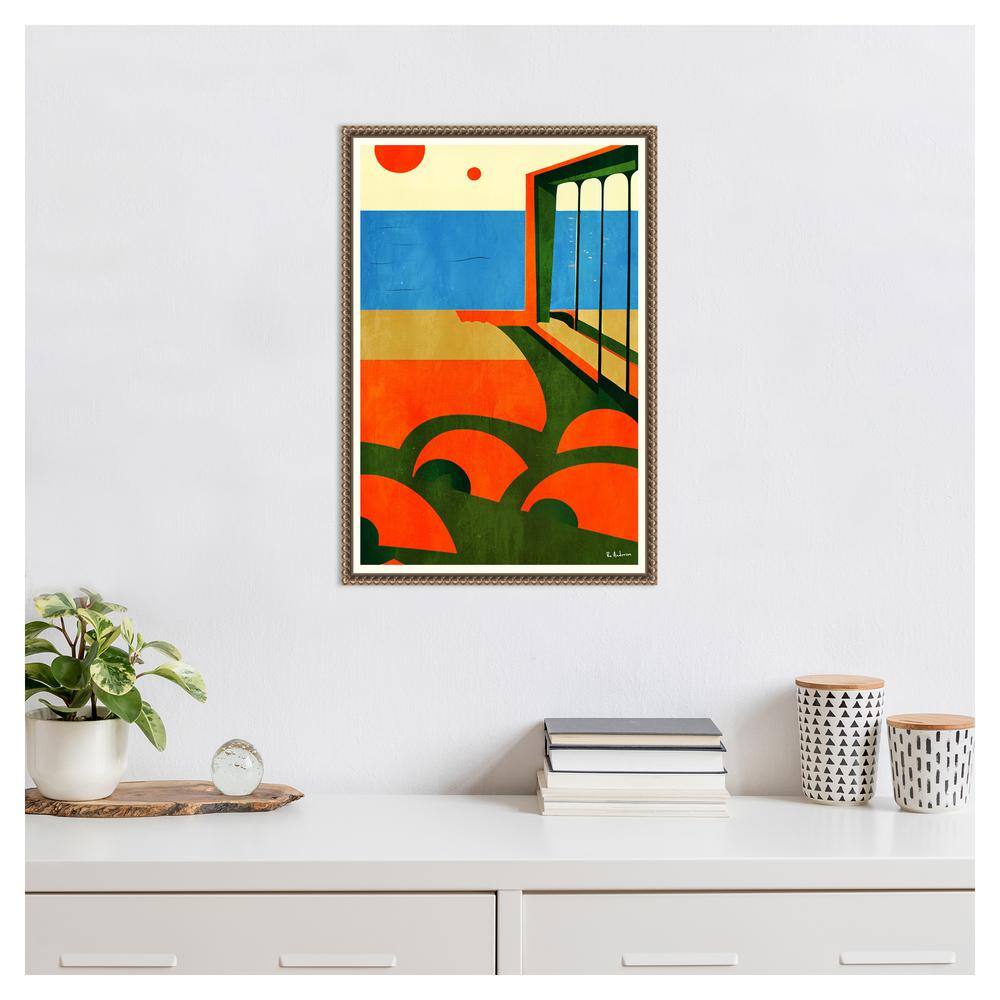 Amalfi Coast Abstract Canvas Print with Beaded Frame, 16 x 23