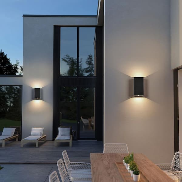 LLHZSY Forgeglow 2-Light Matte Black Rectangle Integrated LED