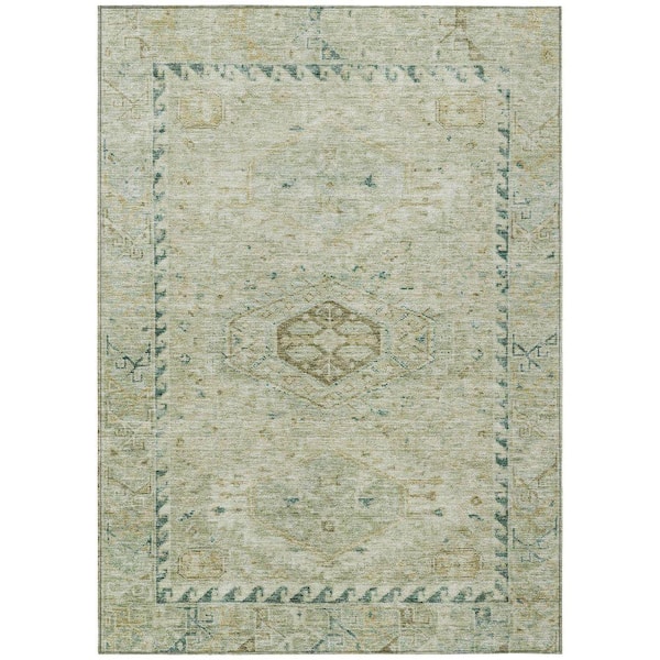 Chantille Machine Washable Indoor/Outdoor Abstract ACN2357 Sage 10 ft. x 14 ft. Area Rug