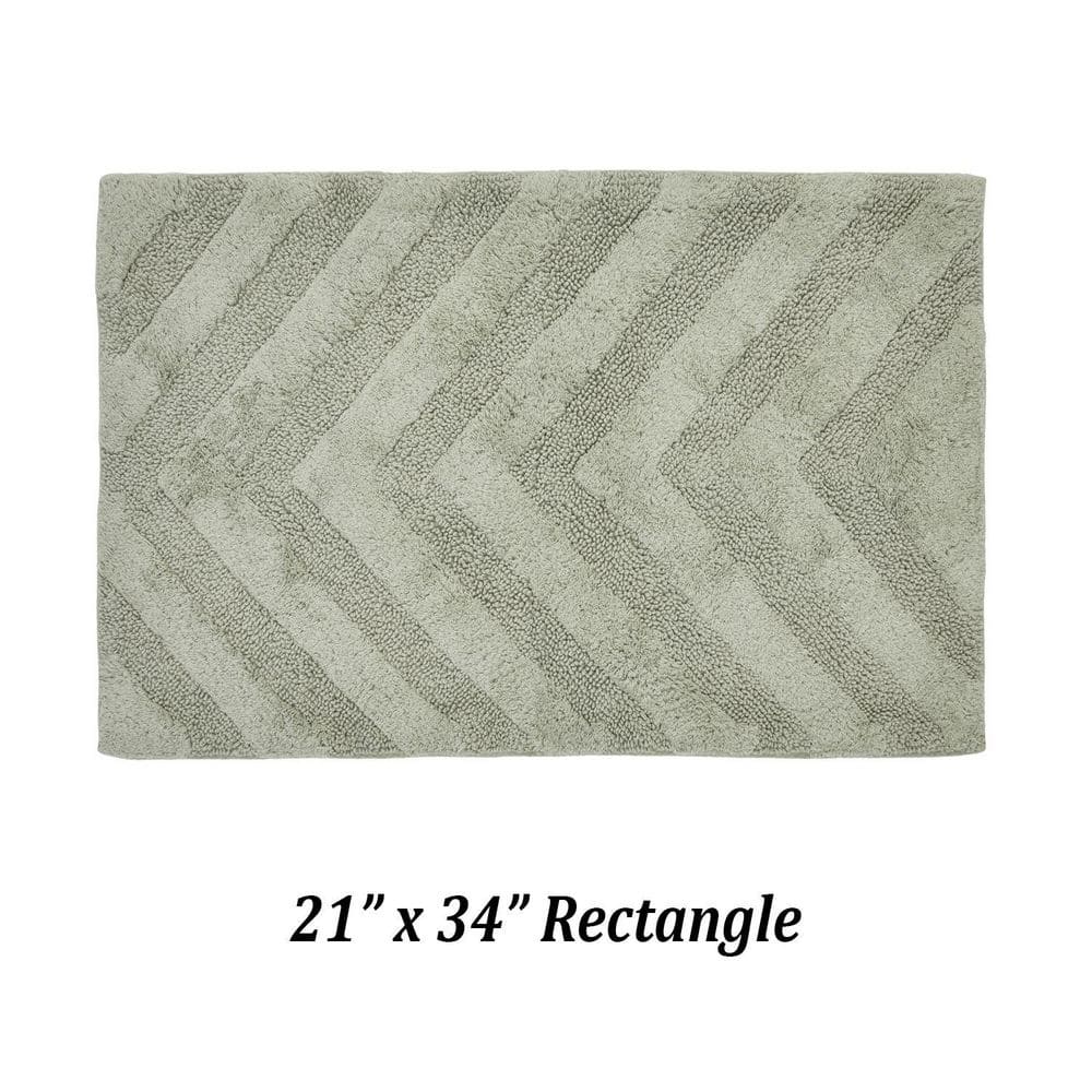 Hugo Dark Sage 21" x 34" Cotton Tufted Bath Rug