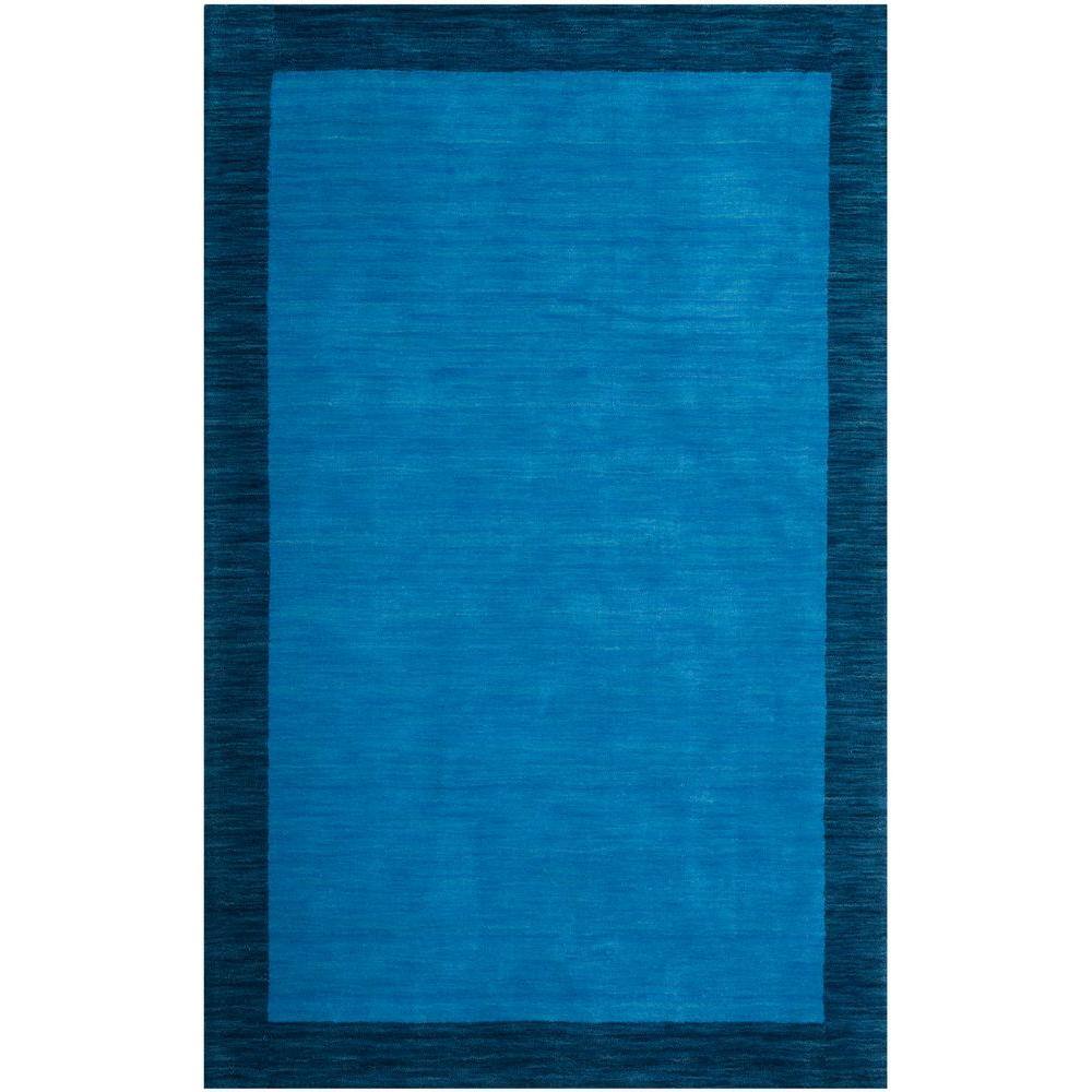 Hand-Knotted Artisan Blue Wool 6' x 9' Rectangular Area Rug