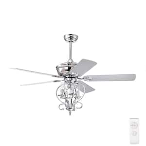 Blade Span 52 in. Indoor White Farmhouse Ceiling Fan with No Bulbs Included with Remote Control