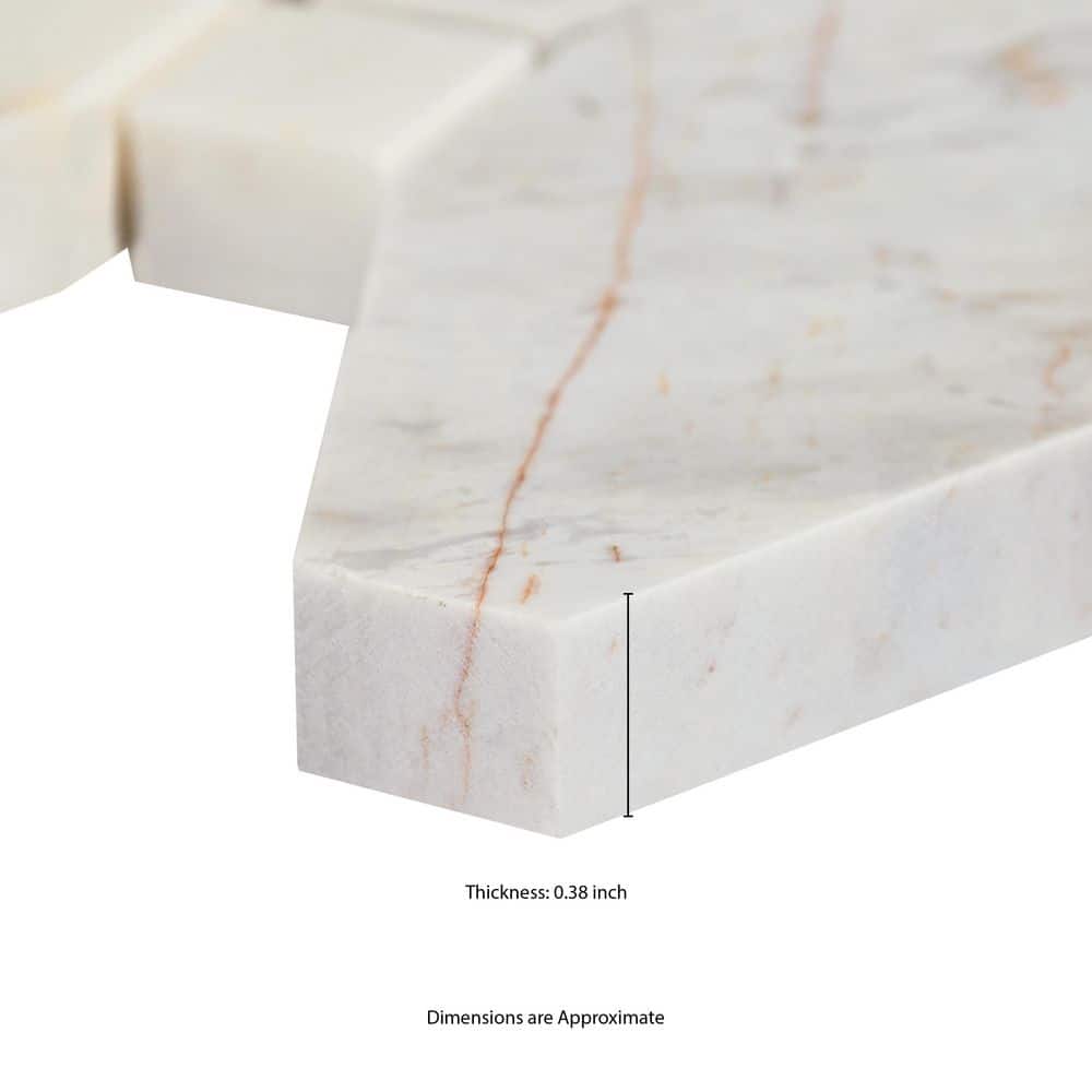 Angora Beige and Gray Polished Marble Mosaic Tile
