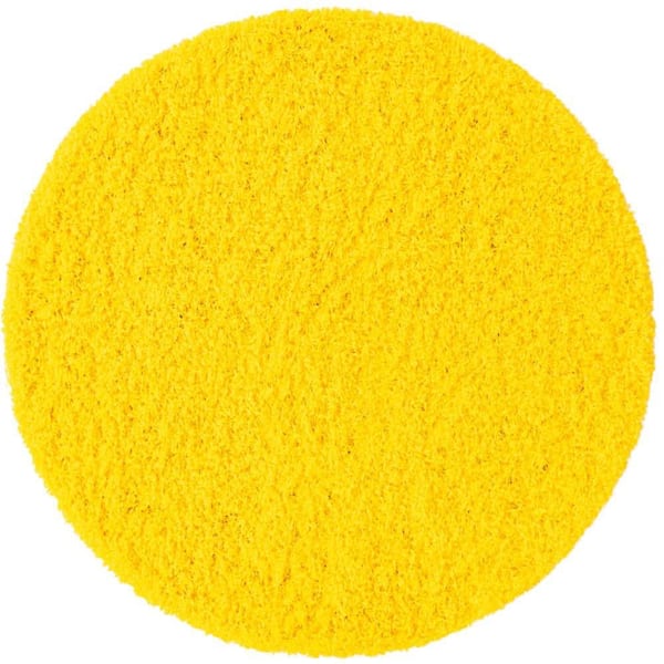 Unique Loom Solid Shag Tuscan Sun Yellow 3 ft. 3 in. x 3 ft. 3 in. Area rug