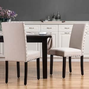 38.5 in. H Cream Fabric Dining Chair (Set of 2)