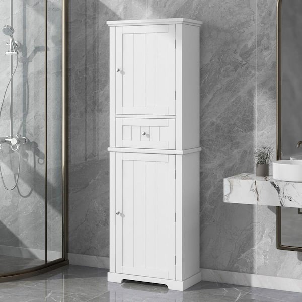 ZXDDMS 22 in. W x 11 in. D x 67 in. H White Linen Cabinet Bathroom