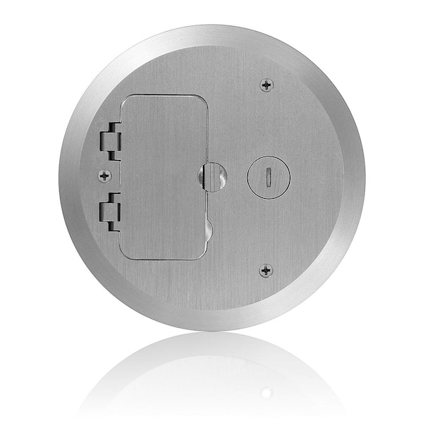 Concrete Floor Box Nickel Plated Cover Plate, 1 Decora Flip Lid and 1 Data Cap FBC1F-N